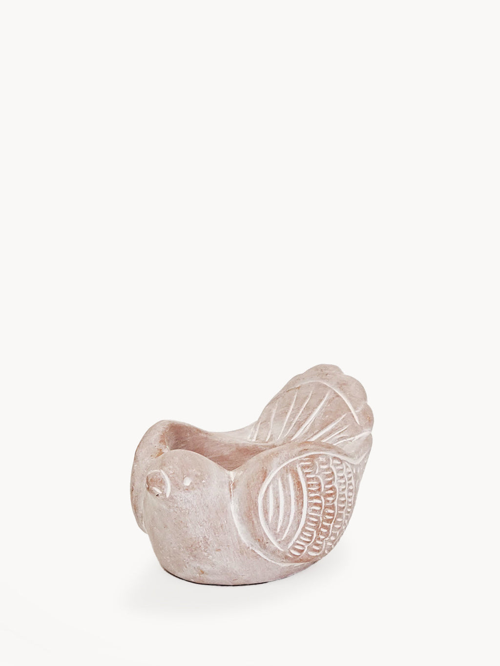 Terracotta Tea Light Candle Holder - Bird in - photo