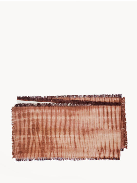 Tie Dye Cotton Table Runner - Brown in - photo
