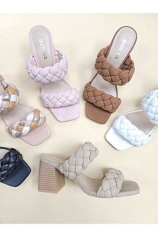 SODA Buggy High Heel Mules, Taupe in - photo