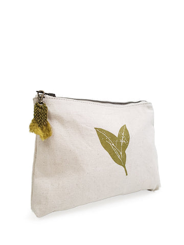 Hand Screen Printed Cotton Canvas Pouch - Nature in - Handbag & Wallet Accessories photo