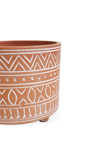 Hand Etched Terracotta Pot - Small in - Pots & Planters photo