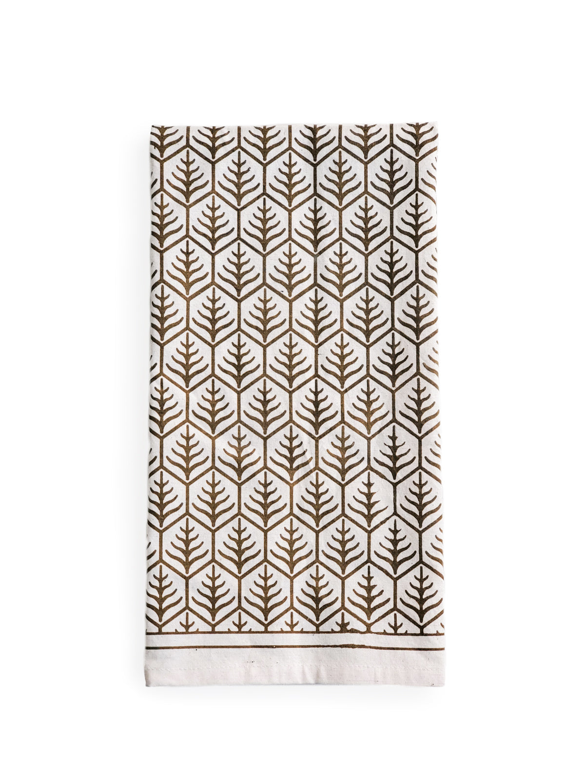 Hand Screen Printed Tea Towel - Set of 2 in Dark Brown - Kitchen Linens Sets photo