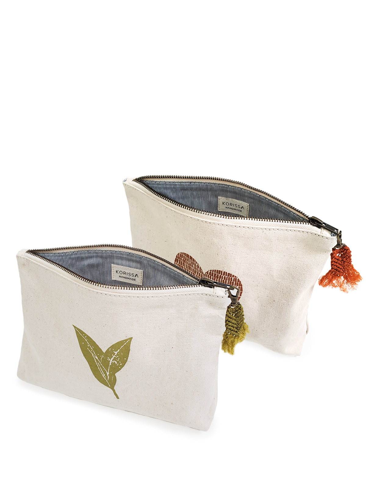 Hand Screen Printed Cotton Canvas Pouch - Nature in - Handbag & Wallet Accessories photo