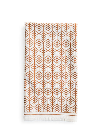 Hand Screen Printed Tea Towel - Set of 2 in Light Brown - Kitchen Linens Sets photo