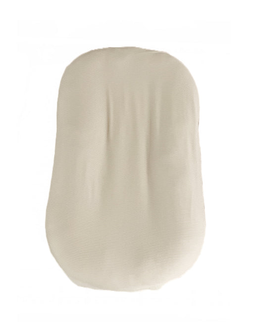 Oat Ribbed Baby Lounger Cover in - photo