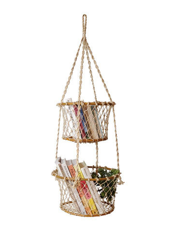 Jhuri Double Hanging Basket in - PLANT DECOR photo