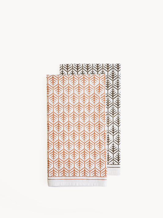 Hand Screen Printed Tea Towel - Set of 2 in - Kitchen Linens Sets photo