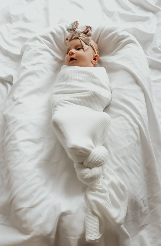 Dove Ribbed Stretch Swaddle in - photo