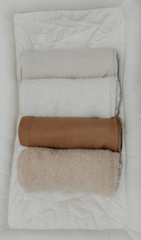 Caramel Waffle Knit Blanket