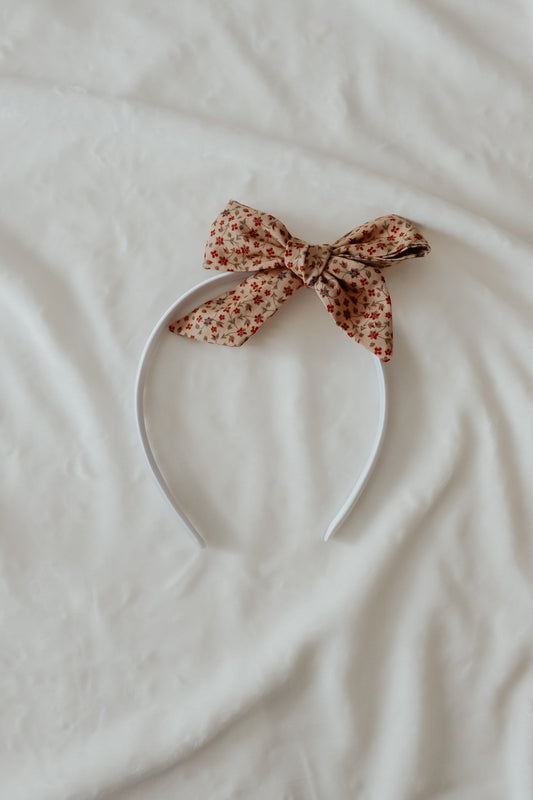 Poinsettia Headbands in Mini Pinwheel hard satin headband - photo