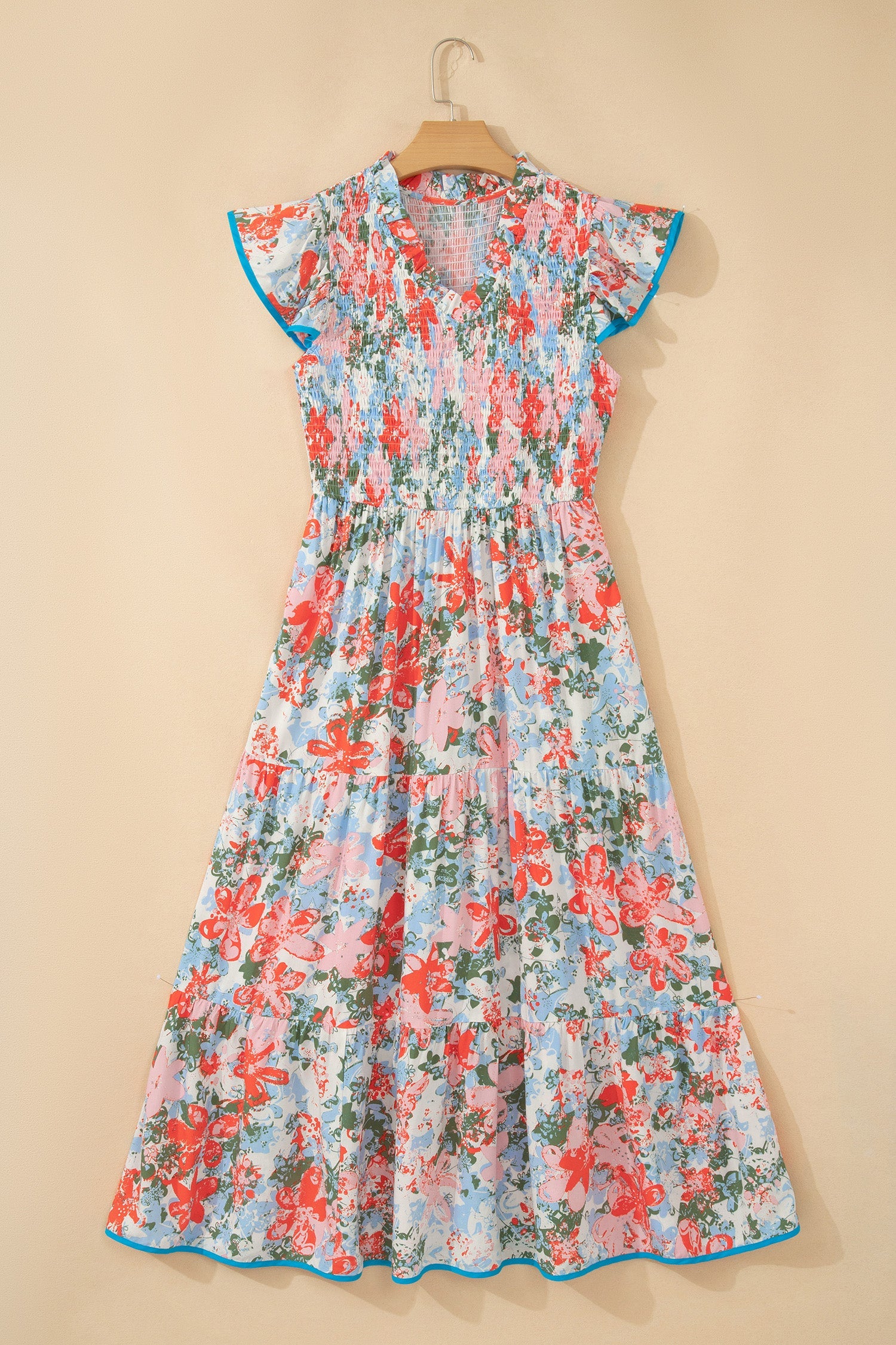 Nina Flutter Sleeve Long Dress -