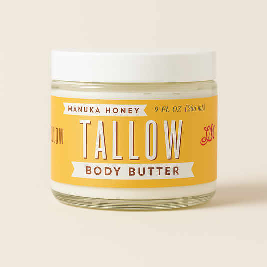 Manuka Honey & Rosehip Tallow Body Butter | Lady May Tallow in 9oz - Body Cream/Lotion photo