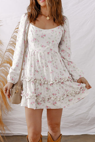 Lottie Detail Flared Mini Dress in - Floral Dresses photo