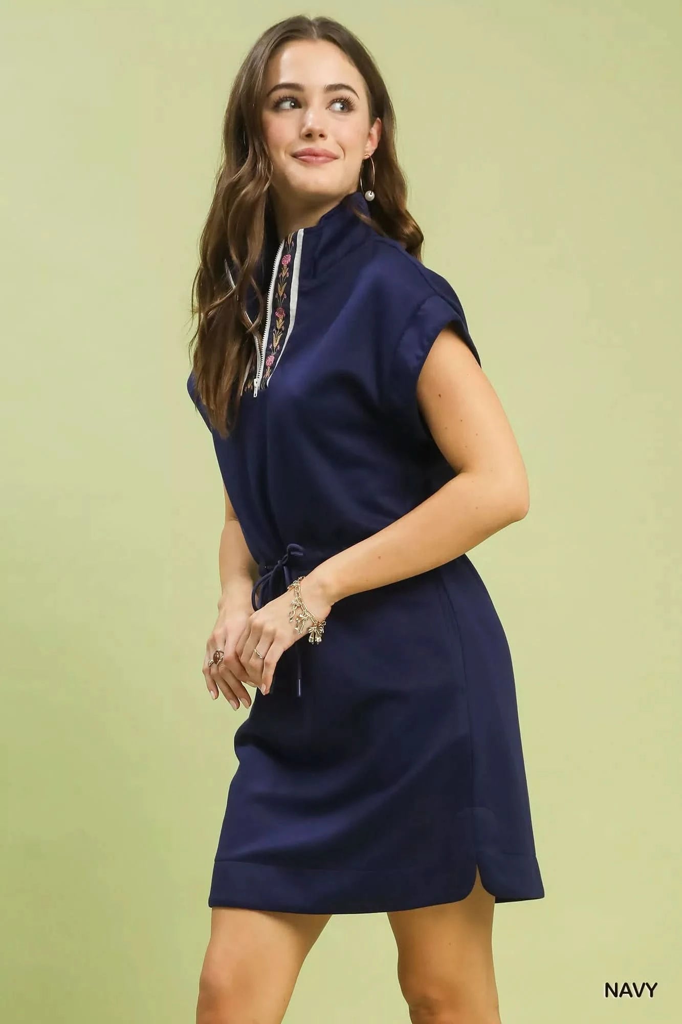 Umgee Dolman Sleeve Zip Detail Dress in - photo