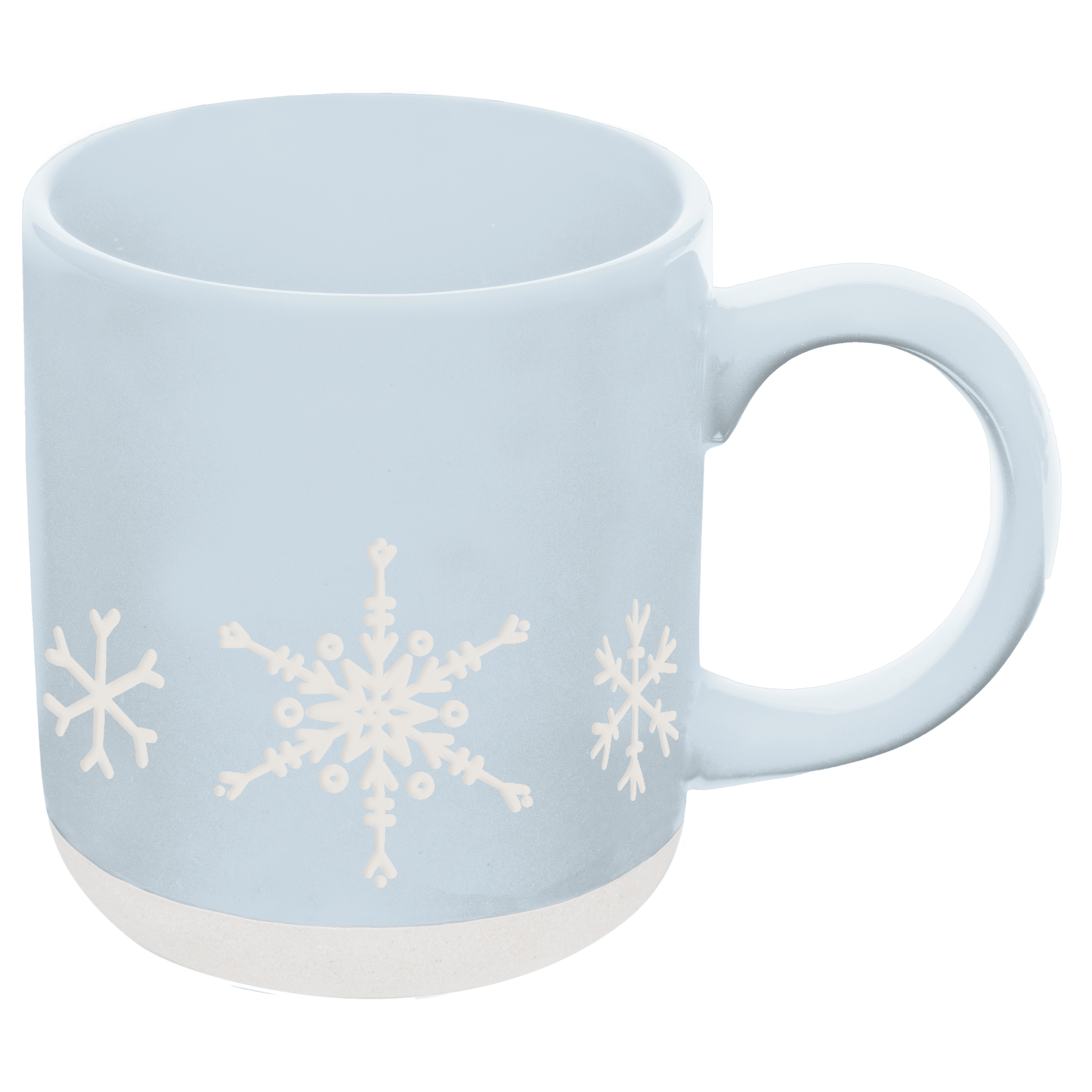Snowflakes 14oz. Blue Stoneware Coffee Mug in - Coffee Mugs photo