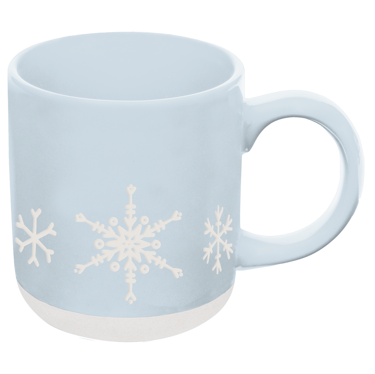 Snowflakes 14oz. Blue Stoneware Coffee Mug in - Coffee Mugs photo