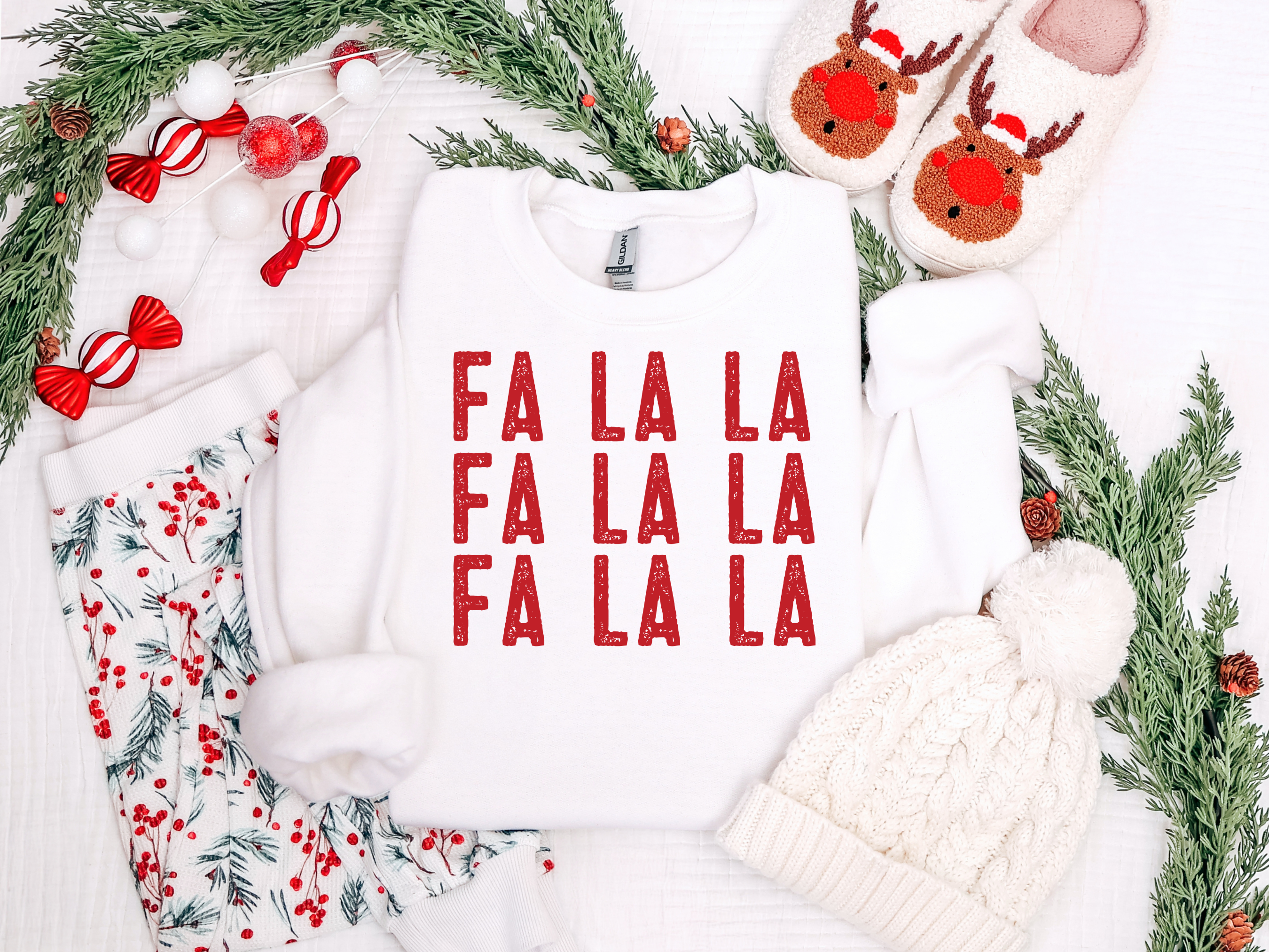 Fa La La Stacked Graphic Tee and Sweatshirt - SwagglyLife Home & Fashion