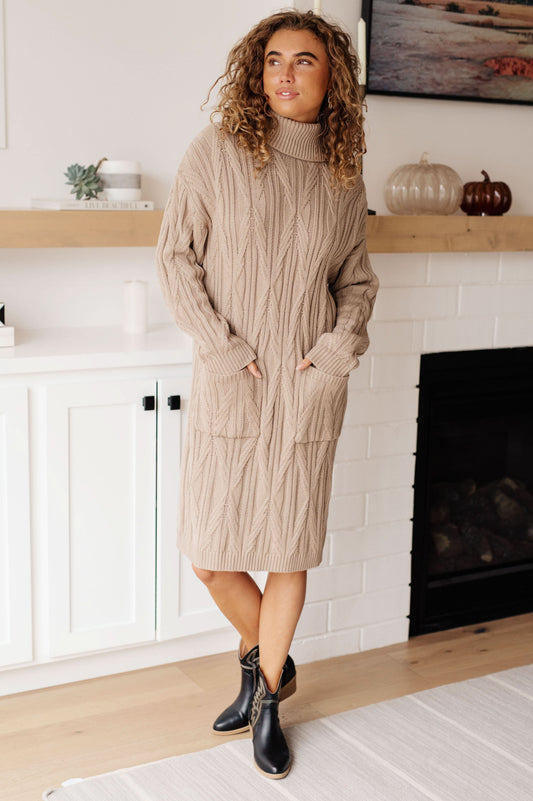 Bundled Beauty Turtleneck Sweater Dress in - Dresses photo
