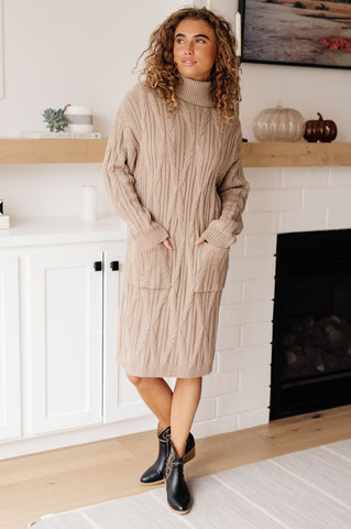 Bundled Beauty Turtleneck Sweater Dress - SwagglyLife Home & Fashion