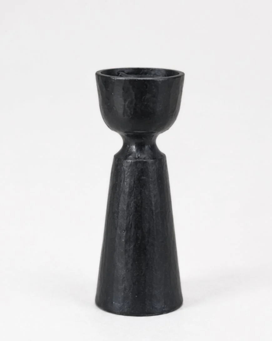 Foundry Hand-Forged Iron Candle Stand in Black Finish - Candle Holder photo