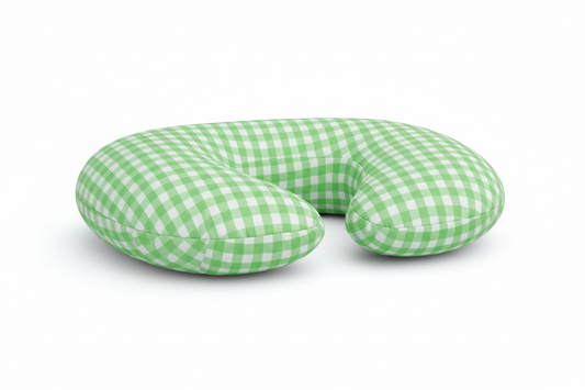 Green Gingham Nursing Pillow Cover in - photo
