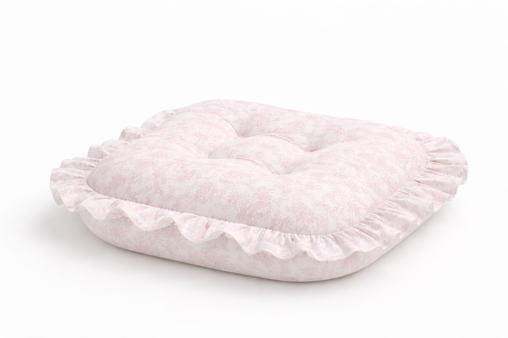 Pink Chinoiserie Ruffle Baby Lounger Cover in - photo