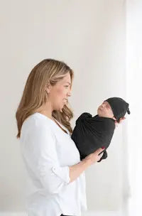 Swaddle Blanket and Hat Set - Black in - Swaddle Blankets & Hat / Headband Sets photo