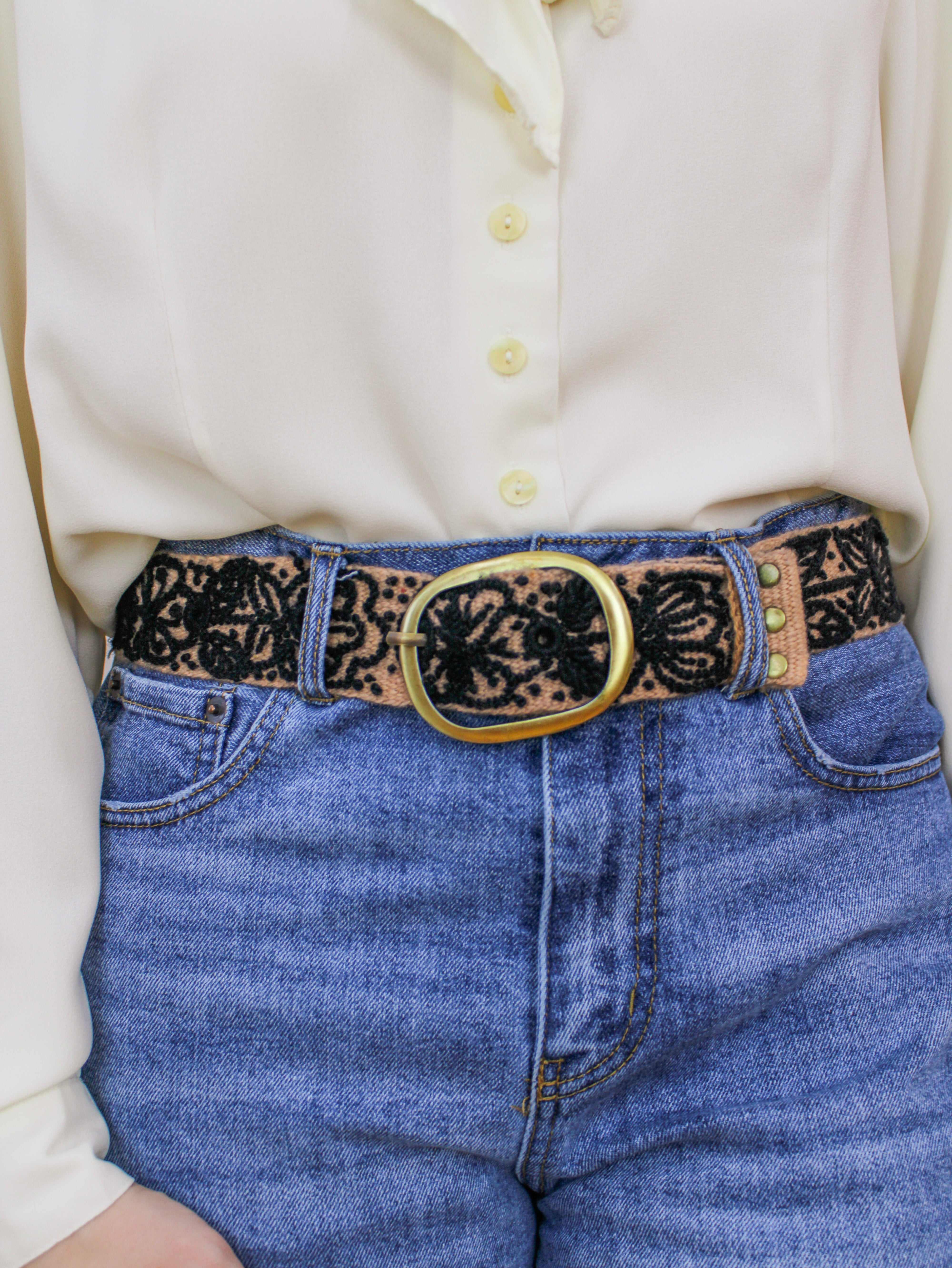 Sombra Rosa Embroidered Belt in - belt photo