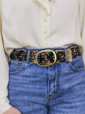 Sombra Rosa Embroidered Belt in - belt photo