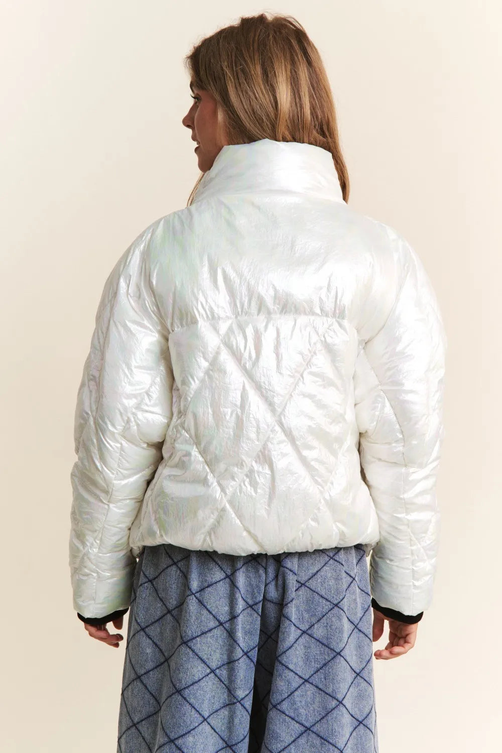 J.NNA Quilted Mock Neck Puffer Jacket in - photo