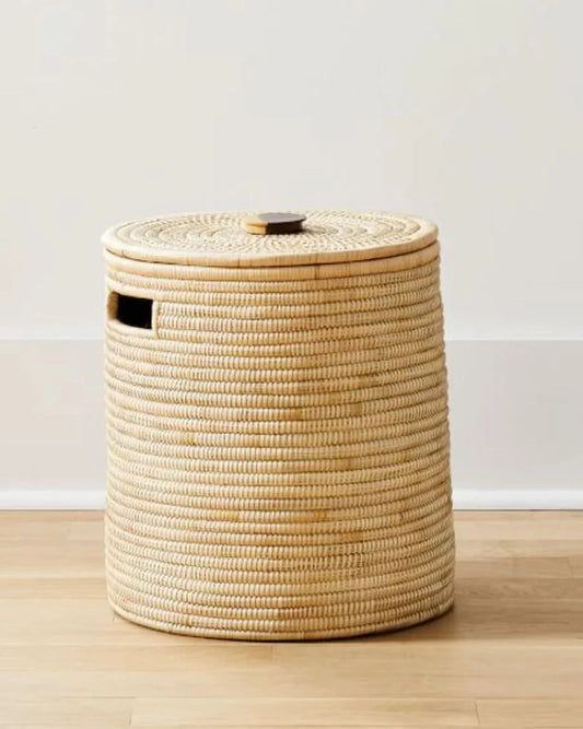 Malawi Floor Baskets with Wooden Handle in Small - photo