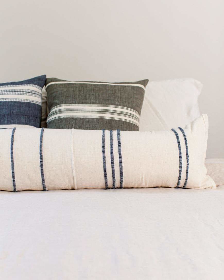 12 x 48" Ribbons Lumbar Pillow - Navy - SwagglyLife Home & Fashion