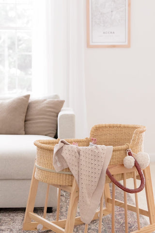 Little Mae & Co. Toffee Pointelle Knit Blanket in - photo