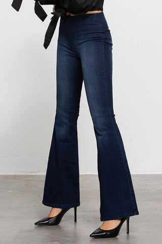 MID-RISE BANDED WIDER FLARE JEANS in - photo