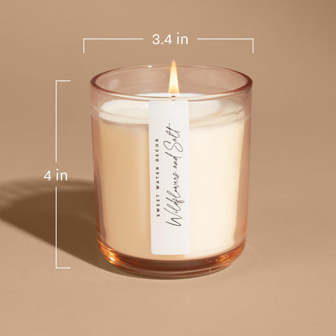 Cashmere and Vanilla Soy Candle - Tinted Glass Jar - 12 oz