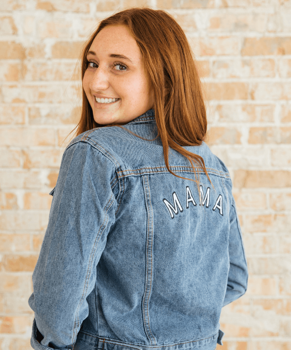 Blue Denim Mama Jacket in - Clothing photo