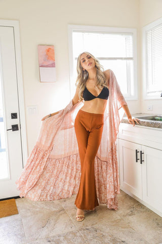 LETO Paisley Tapestry Free Flow Kimono