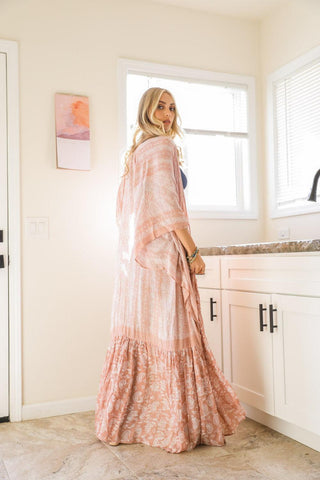 LETO Paisley Tapestry Free Flow Kimono
