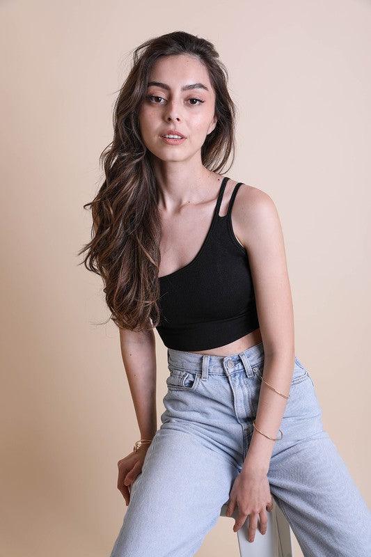 LETO Shoulder Strap Brami Top