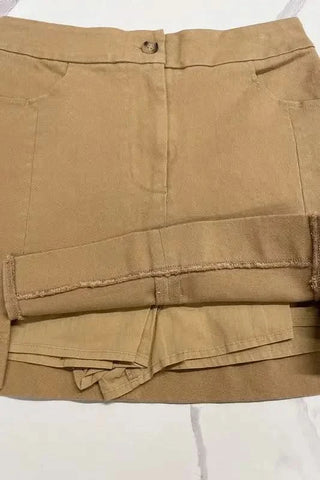 Annie Wear Comfort Stretch Cotton Slit Detailed Mini Skirt - SwagglyLife Home & Fashion