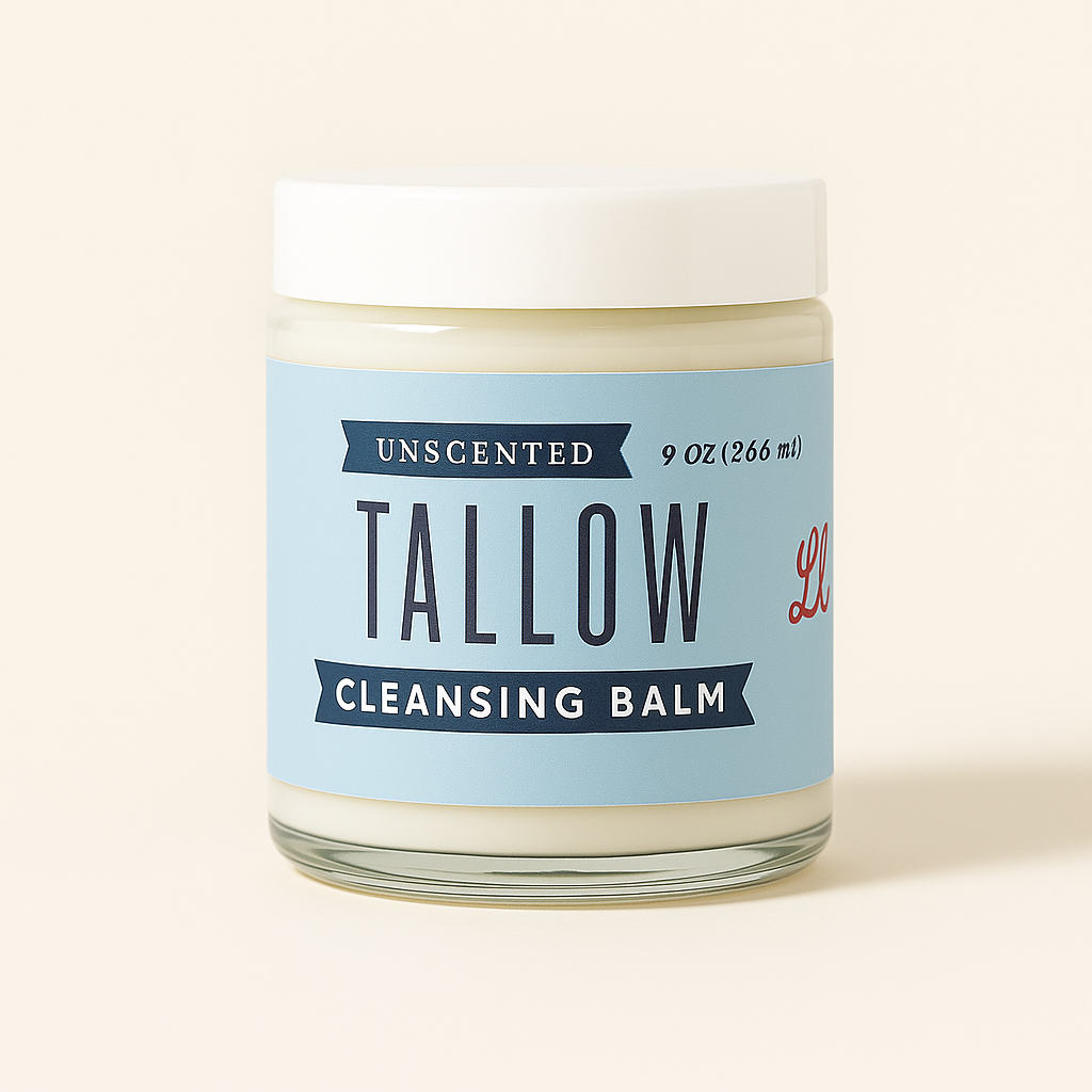 Unscented Tallow Cleansing Balm | Natural Makeup Remover & Deep Moisturizing Cleanser | Grass-Fed Beef Tallow with Castor Oil in Default Title - Body Cream/Lotion photo