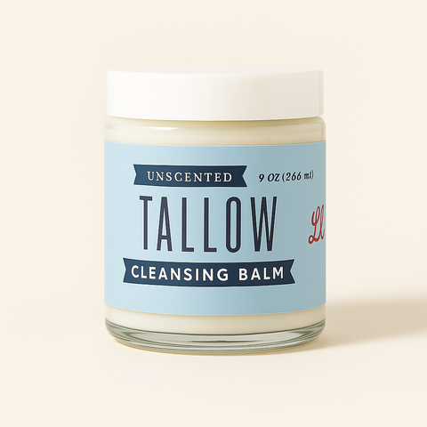 Unscented Tallow Cleansing Balm | Natural Makeup Remover & Deep Moisturizing Cleanser | Grass-Fed Beef Tallow with Castor Oil in Default Title - Body Cream/Lotion photo
