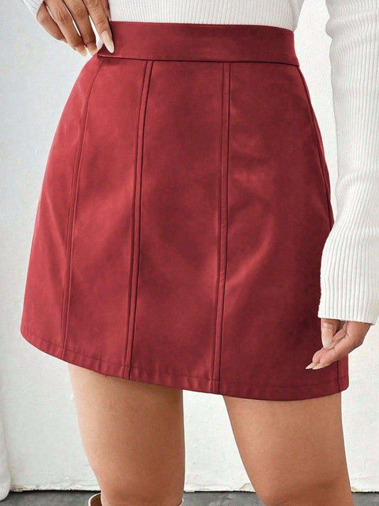 Mini Skirt with Zipper in Rust - photo