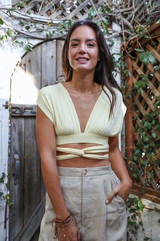 Leto Multiple Ways Convertible Bralette in Butter - photo