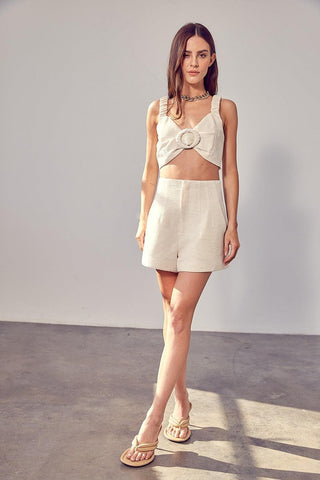 Do + Be Collection Front Pleat Shorts - SwagglyLife Home & Fashion