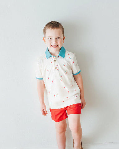 Athletic Polo - Red, White, Boom