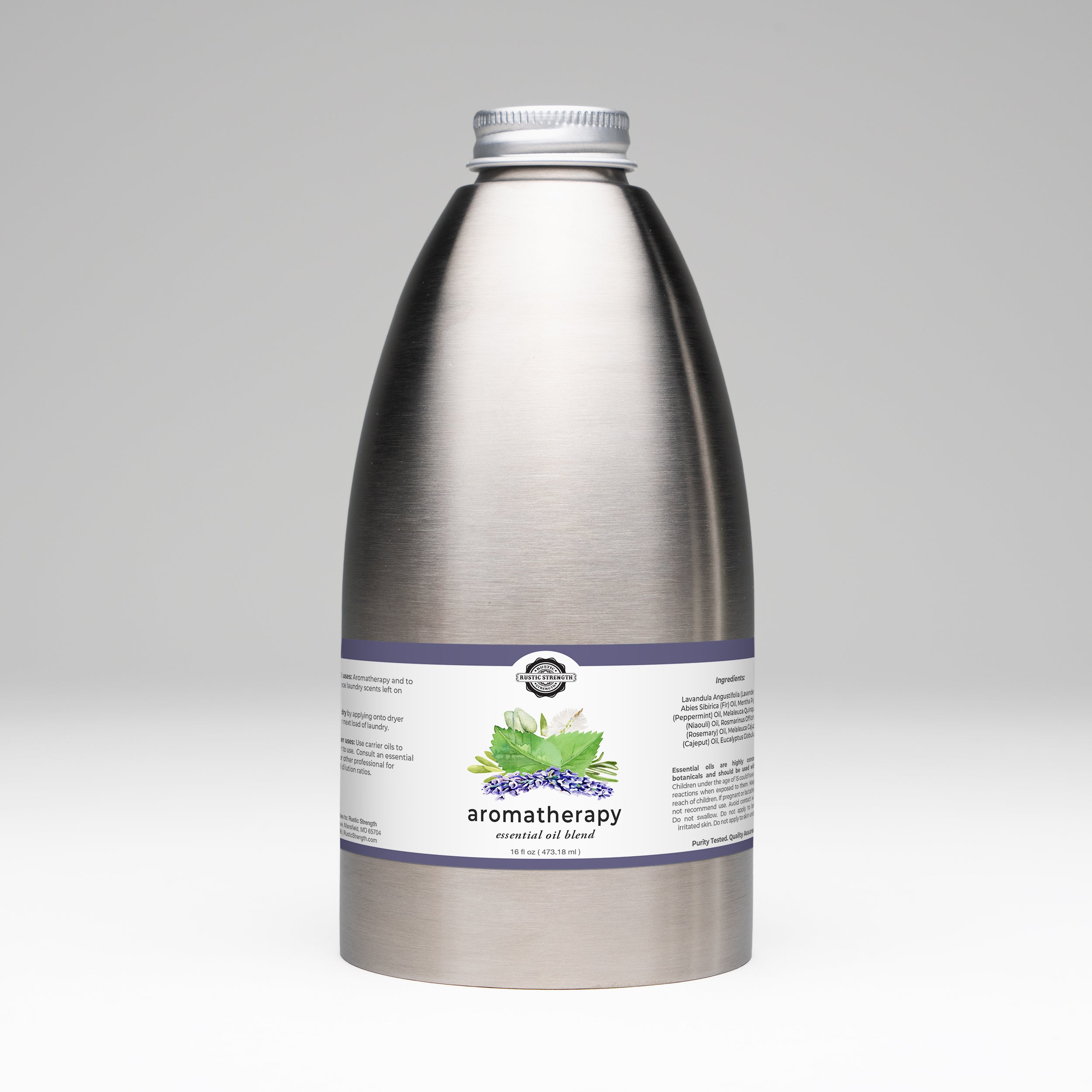 Aromatherapy Blend of Essential Oil - 16 oz Stainless Steel Bottle