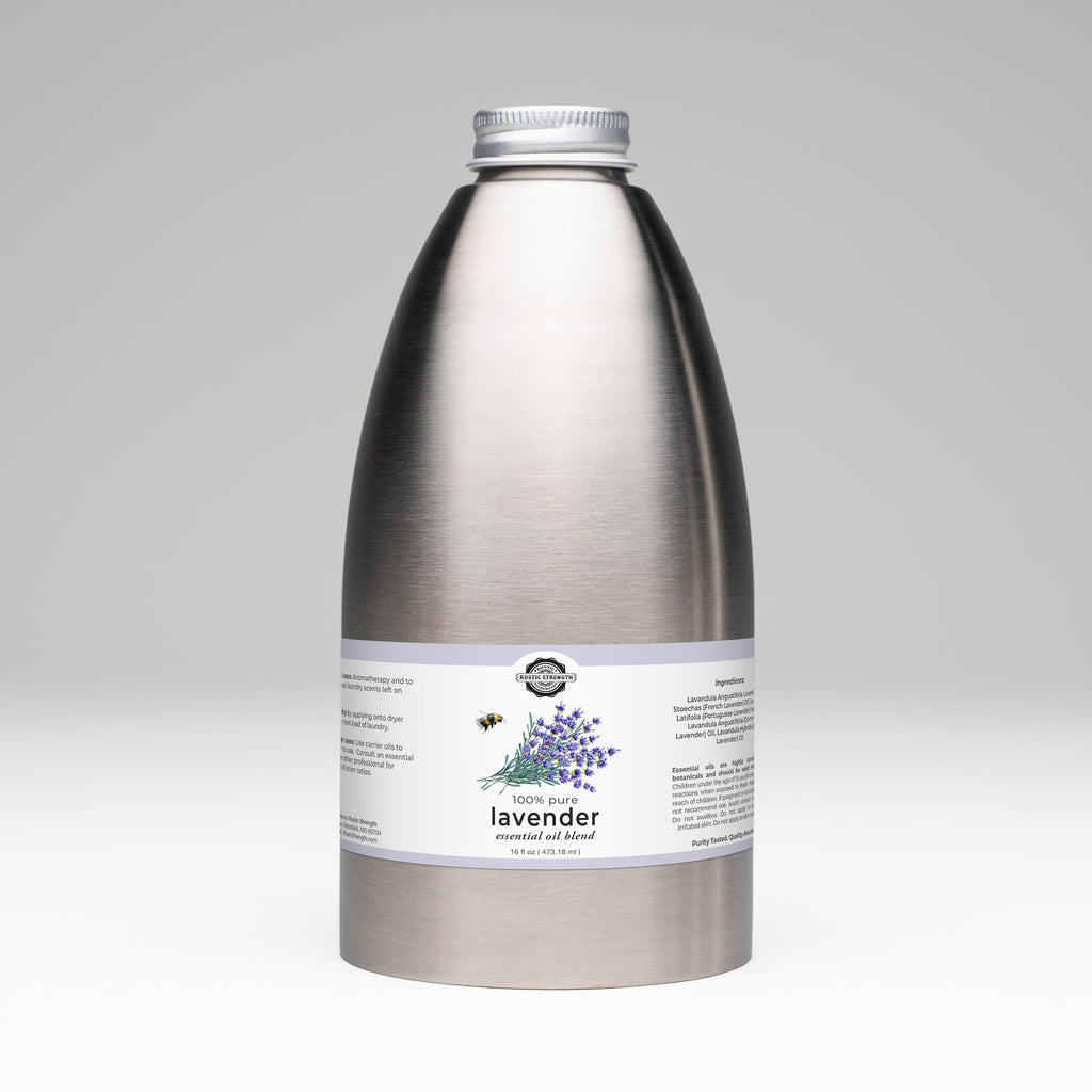 Lavender Essential Oil - 16 oz Stainless Steel Bottle