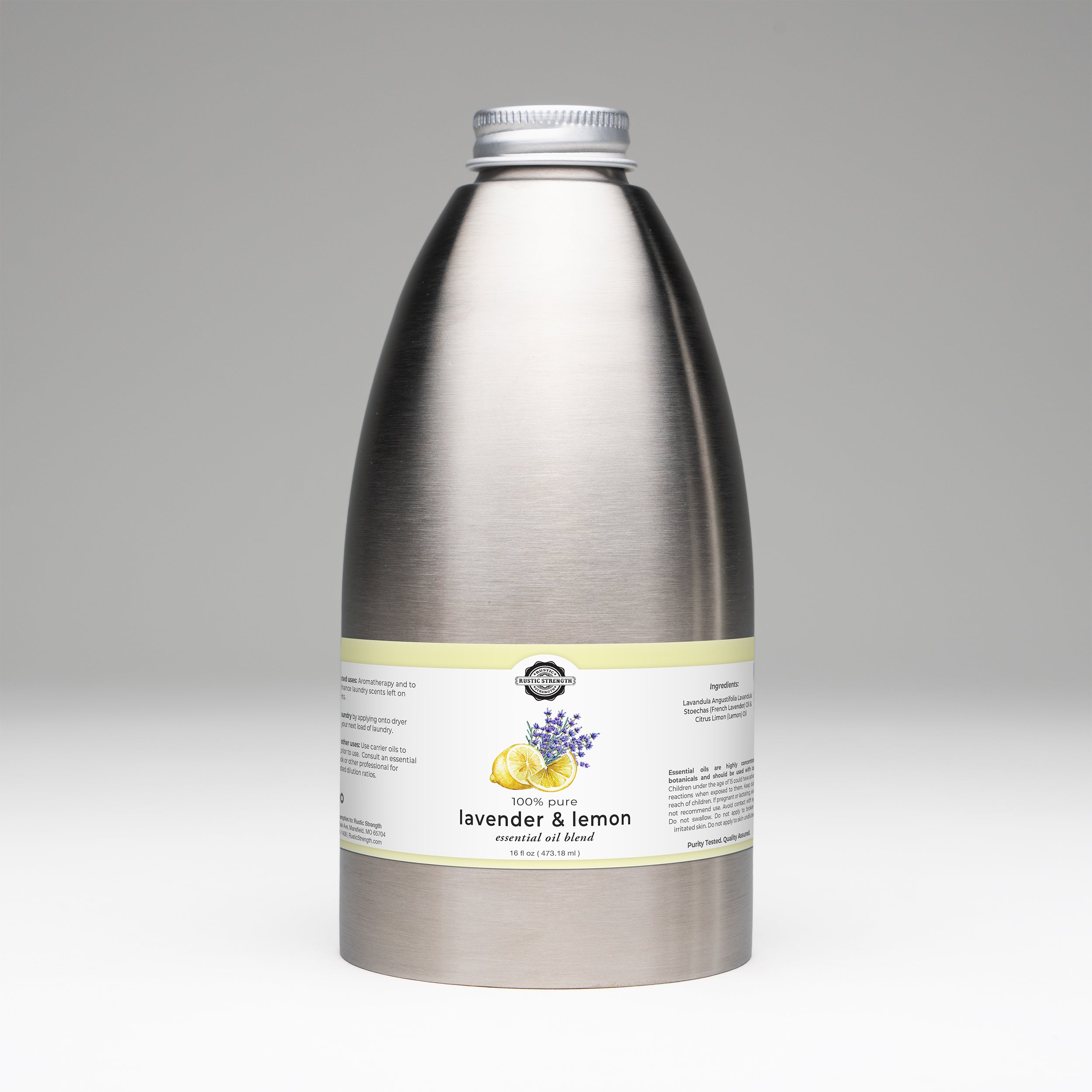Lavender & Lemon Essential Oil Blend - 16 oz Stainless Steel Bottle