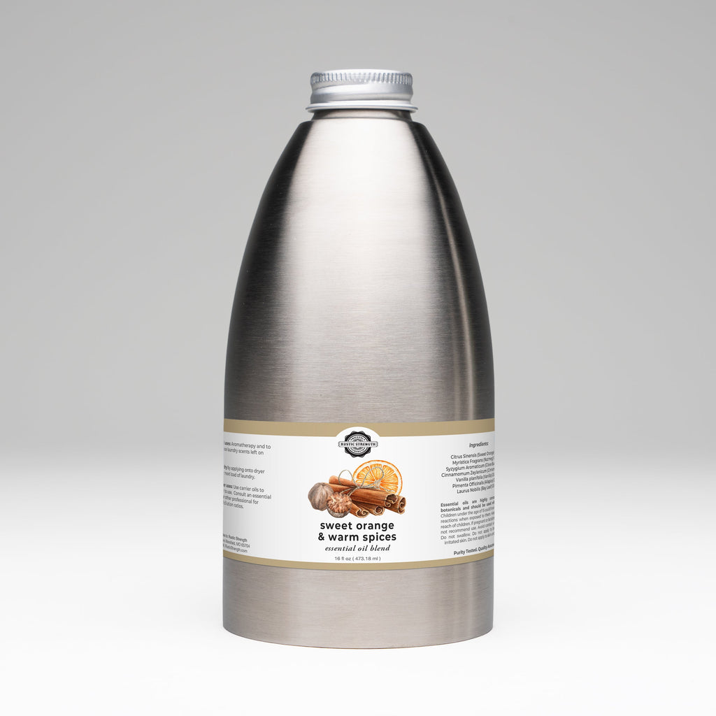 Sweet Orange & Warm Spices Essential Oil Blend - 16 oz Stainless Steel Bottle